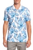 Men's Ted Baker London Course Floral Print Modern Slim Fit Golf Polo (s) - Blue