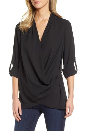 Women's & .layered Side Drape Blouse