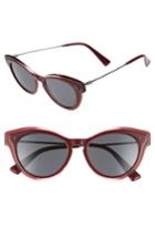 Women's Valentino 51mm Cat Eye Sunglasses - Clear/ Red