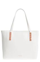 Ted Baker London Pebbled Leather Tote - White