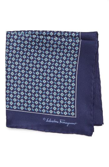 Men's Salvatore Ferragamo Paisley Print Silk Pocket Square