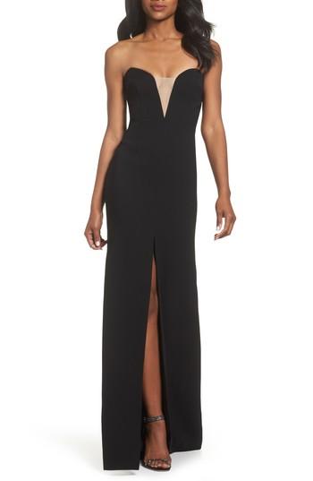 Women's Jill Jill Stuart Illusion Inset Strapless Gown - Black