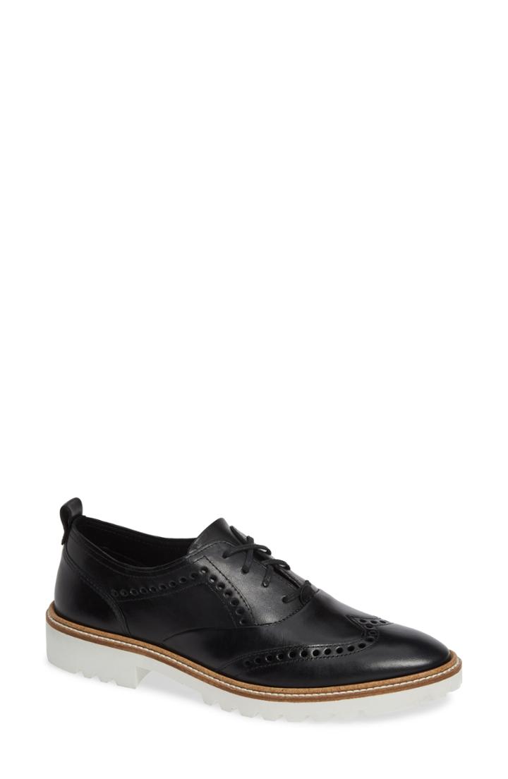 Women's Ecco Incise Tailored Wingtip Oxford -8.5us / 39eu - Black