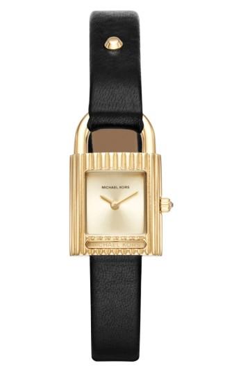 Women's Michael Kors Isadore Leather Strap Watch, 22mm