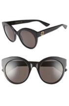 Women's Gucci 53mm Cat Eye Sunglasses - Havana/ Brown