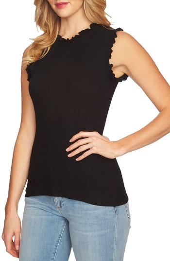 Women's Cece Lettuce Edge Tank Top - Black