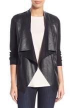 Women's Michael Michael Kors Faux Leather & Knit Cardigan