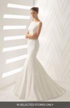 Women's Rosa Clara Astral Sleeveless Cloque Mikado Trumpet Gown, Size In Store Only - Ivory