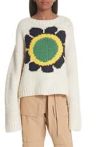 Women's Opening Ceremony Flower Crewneck Sweater /small - Ivory