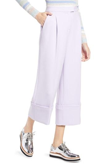 Women's Halogen X Atlantic-pacific High Waist Wide Cuff Ankle Pants - Purple