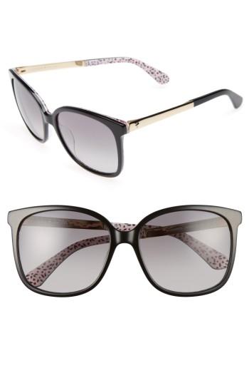 Women's Kate Spade New York Mackenzee 57mm Sunglasses - Black/ Pattern Red