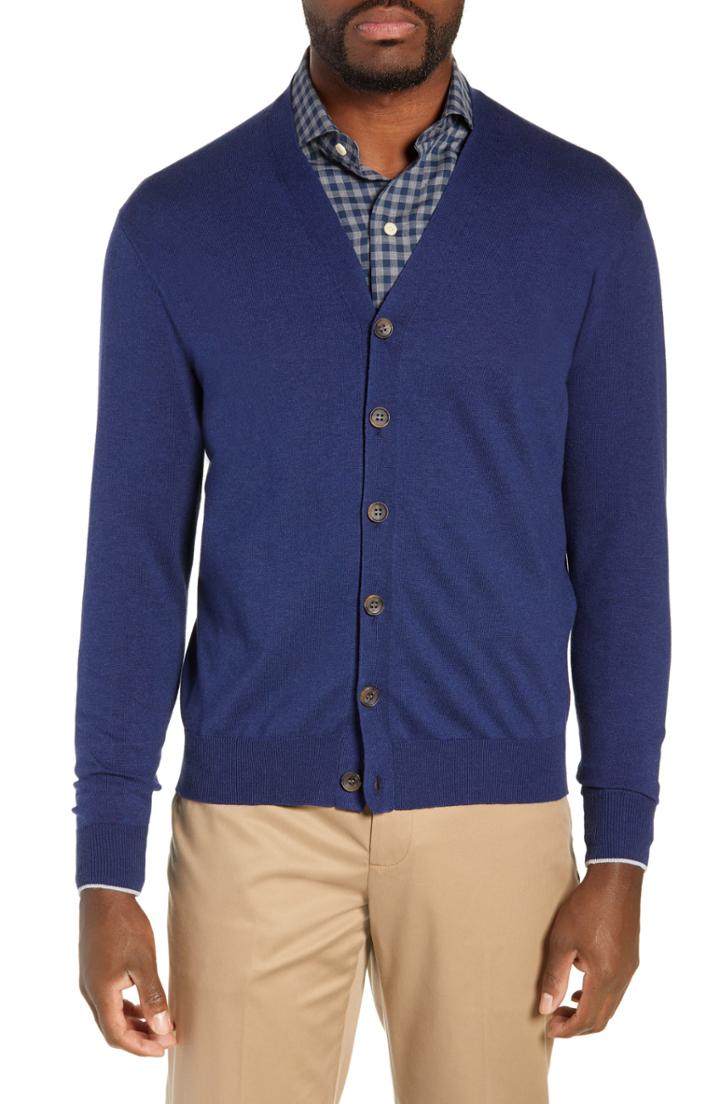 Men's Peter Millar Crown Soft Cardigan - Blue