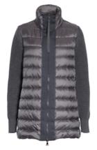 Women's Moncler Maglione Quilted Down & Knit Cardigan - Grey