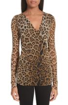 Women's Fuzzi Leopard Print Tulle Top - Brown