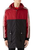 Men's Gucci Colorblock Branded Sleeve Hooded Jacket Eu - Red