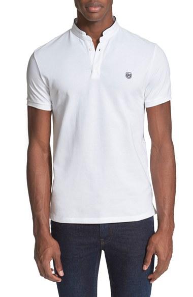 Men's The Kooples Sport Pipe Trim Band Collar Pique Polo