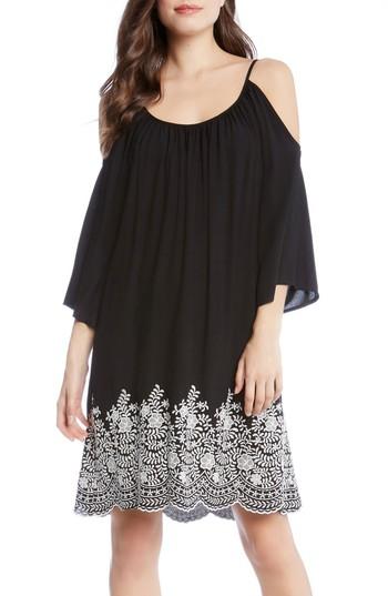 Women's Karen Kane Embroidered Cold Shoulder Dress - Black