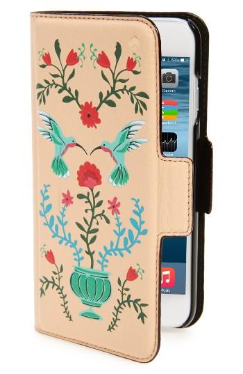 Kate Spade New York Hummingbird Iphone 7 Folio - Beige