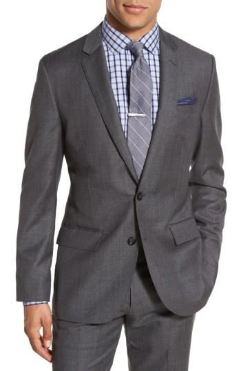 Men's J.crew Ludlow Trim Fit Solid Wool Sport Coat L - Grey