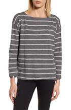 Women's Eileen Fisher Stripe Organic Cotton Top - Grey
