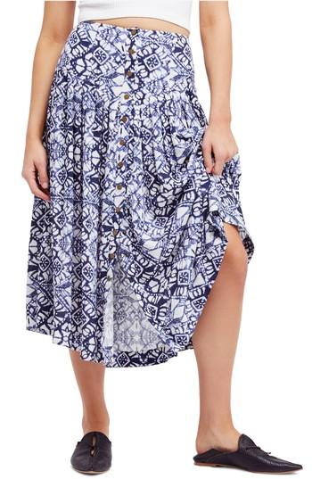 Women's Free People Lovers Dream Midi Skirt - Blue
