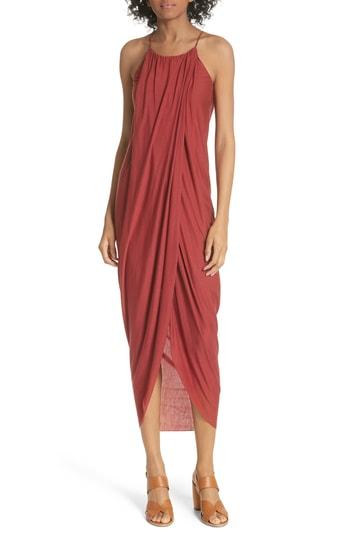 Women's Joie Serlina Draped Linen Maxi Dress - Red
