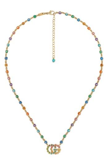 Women's Gucci Double-g Multistone Pendant Necklace