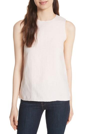 Women's Majestic Filatures Lace-up Linen Top - Pink