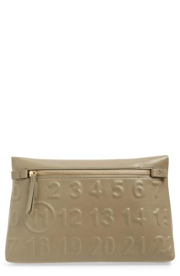 Maison Margiela Embossed Logo Leather Clutch -