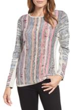 Women's Nic+zoe Rainbow Streak Cotton Blend Top - Grey