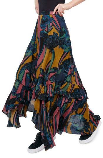 Women's Free People Bring Back The Summer Maxi Skirt - Blue