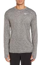 Men's Nike Running Dry Element Long Sleeve T-shirt - Grey