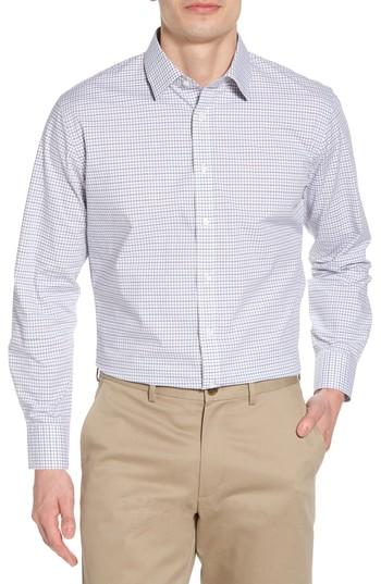 Men's Nordstrom Men's Shop Trim Fit Check Dress Shirt 34/35 - Grey
