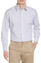 Men's Nordstrom Men's Shop Trim Fit Check Dress Shirt 34/35 - Grey