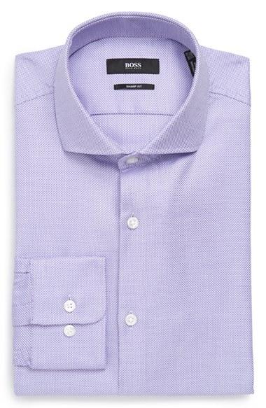 Men's Boss Sharp Fit Dress Shirt .5 R - Purple