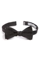 Men's Calibrate Stitch Stripe Silk Bow Tie, Size - Black