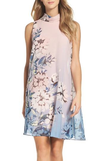 Women's Vince Camuto Roll Neck Chiffon Dress