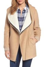 Women's Bcbgeneration Asymmetrical Hooded Wool Blend Coat - Beige
