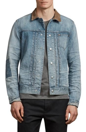 Men's Allsaints Ibanex Slim Fit Distressed Denim Jacket - Blue