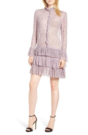 Women's Zadig & Voltaire Rebbie Goa Ruffle Floral Chiffon Dress - Purple