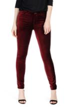 Women's Paige Hoxton Velvet Skinny Jeans - Red