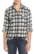 Women's Current/elliott Perfect Frayed Hem Plaid Shirt