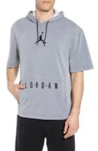 Men's Nike Air Jordon Short Sleeve Basketball Hoodie, Size - Grey