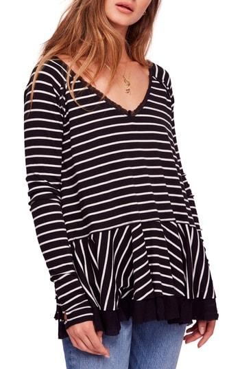 Women's We The Free By Free People Tangerine Stripe Tee - Black