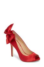 Women's Jewel Badgley Mischka Tianna Bow Pump .5 M - Red