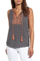 Women's Thml Embroidered Bib Print Top - Blue