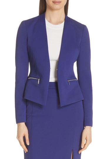 Women's Boss Jeboa Twill Jersey Suit Jacket - Purple