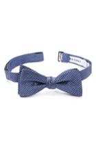 Men's Calibrate Check Silk Bow Tie, Size - Blue
