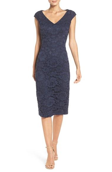 Women's Maggy London Lace Sheath Dress - Blue