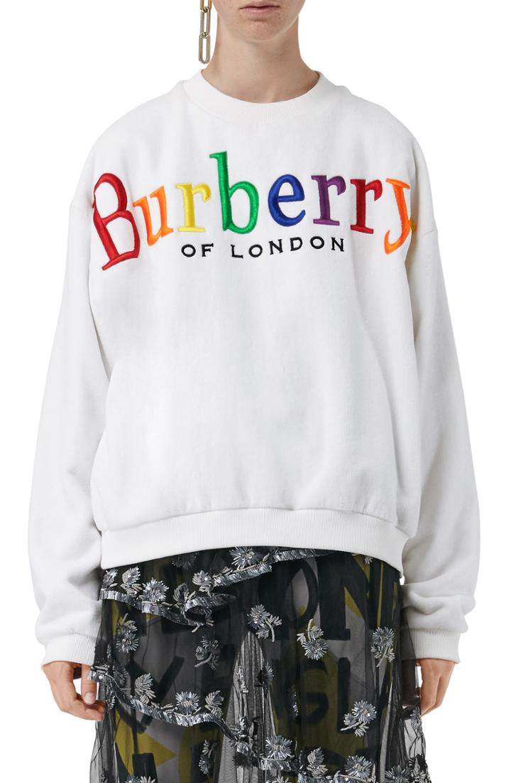 Women's Burberry Archive Logo Terry Sweatshirt - White